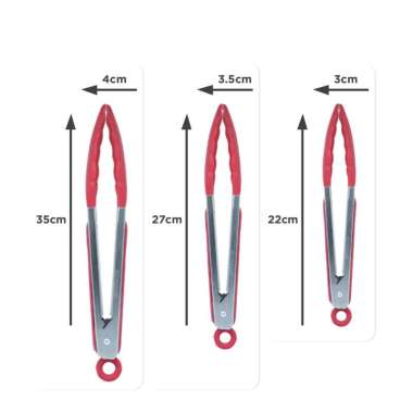 Goto Kitchen Utensil Silco Spatula Silikon Capitan Sendok Masak Dapur FOOD CLIP 22CM RED