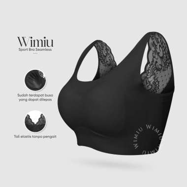 WIMIU BH Seamless Sport Bra Seamless Bra BH Sport Wanita Bra Wanita Tanpa Kait 100112 Cream XXL