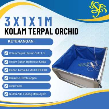 Kolam Terpal Kubus 3x1x1 ORCHID Siap Pakai