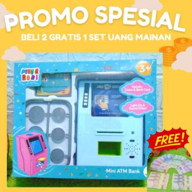 [BELI 2 GRATIS 1 SET UANG MAINAN] RKC10018-1 BISA BUNYI&NYALA LAMPU! MAINAN EDUKATIF ANAK MESIN ATM 