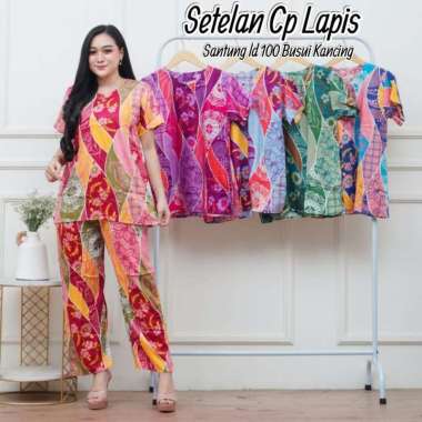 AISY BATIK/SETELAN CELANA PANJANG/CP SALUR KEKINIAN XL multiwarna