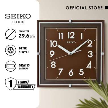 Jam Dinding Seiko Kotak QXA758Z Detik Senyap Sweep Quartz 29.6cm Ori