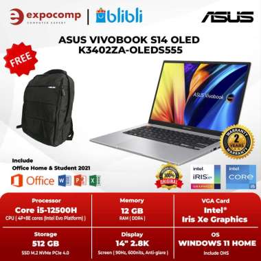 ASUS VIVOBOOK S14 OLED K3402ZA-OLEDS555 GREY CORE i5-12500