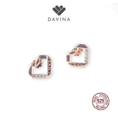DAVINA Ladies Ivelle Earrings Rose Gold Color Sterling Silver 925 - Anting Wanita Perak S925 anting+
