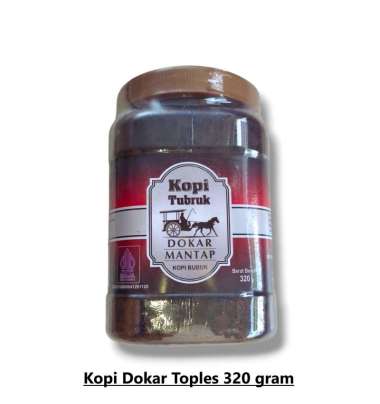 Kopi O Tubruk Bubuk Java Robusta Cap DOKAR (BONUS Toples) untuk 50x seduh (MANTAP) Dokar Toples O 32