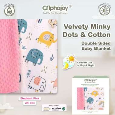 Selimut Bayi Minky Dot Katun Premium Alphajoy Velvety Cotton Dua Sisi Baby Blanket 3 Lapis Layers Se