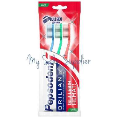 Sikat Gigi Pepsodent Brilian / Briliant Isi 3