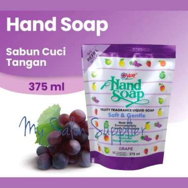 Yuri Hand Soap Fruity Fragrance Liquid Soap Refill 375ml /Sabun Tangan ANGGUR