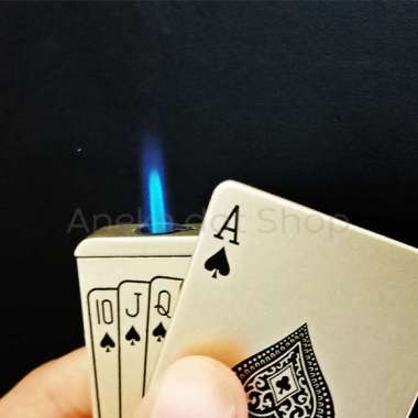 Korek Api Bara Slide Single Jet Flame Motif Kartu GOLD