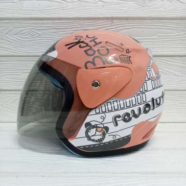HELM EVOLUTION NOTES REVOLUTION TOSCA SERIES HALF FACE TERMURAH SNI PEACH