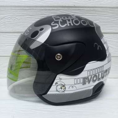 HELM EVOLUTION NOTES REVOLUTION TOSCA SERIES HALF FACE TERMURAH SNI BLACK DOFF
