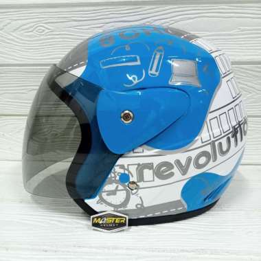 HELM EVOLUTION NOTES REVOLUTION TOSCA SERIES HALF FACE TERMURAH SNI BIRU