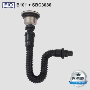 Paket Afur dan Selang Wastafel Bak Cuci Piring Fiorentino Selang Hitam