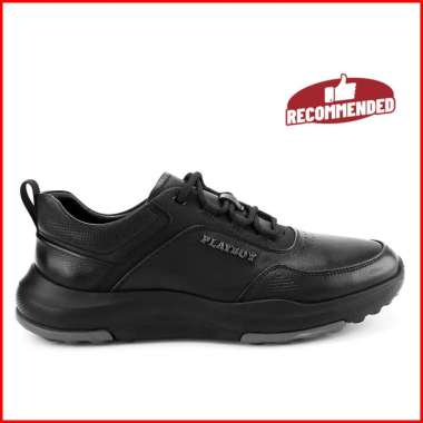 SEPATU PLAYBOY SNEAKER KASUAL PRIA ORIGINAL SNEAKERS CASUAL KETS KULIT ASLI ORI ALL FULL BLACK HITAM