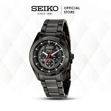 Jam Tangan Pria Seiko Chronograph Solar SNE201P1 Black Stainless Ori