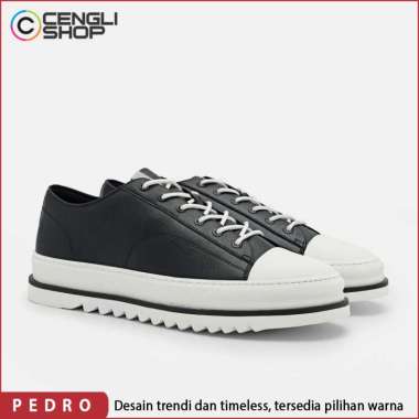SEPATU PEDRO PRIA ORIGINAL SNEAKER CASUAL KETS BRANDED ORI HITAM PM035