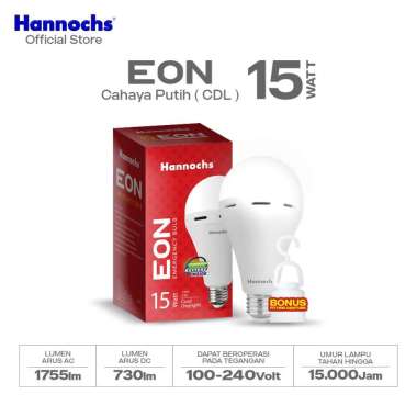 Hannochs - Lampu Emergency LED AC/DC EON - 15 watt - cahaya Putih
