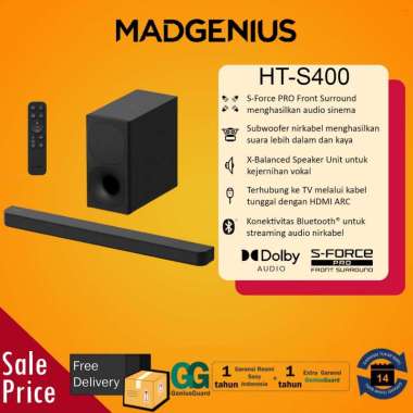 SONY Original Soundbar Sony HT-S400 / Soundbar 2.1ch dgn subwoofer nirkabel HT S400, garansi resmi 1