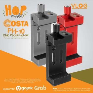 COSTA PH-10 CNC Metal Phone Holder HP Tripod with Hot Shoe / Waterpass (Holder U Handphone Smartphon