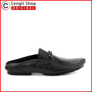 PLAYBOY SEPATU SANDAL KULIT CASUAL PRIA ORIGINAL TERBARU HITAM PLE7