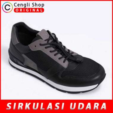 EVERBEST SEPATU SNEAKER KASUAL PRIA ORIGINAL SNEAKERS CASUAL KETS KULIT ASLI ORI BRANDED HITAM BLACK