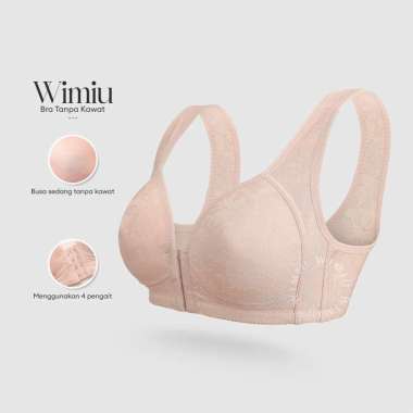 Wimiu BH Wanita Premium Bra Wanita Kait Depan Wanita 100094 Pink 42