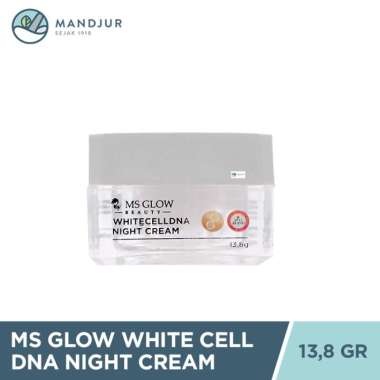 MS Glow White Cell DNA Night Cream 13,8 Gr - Krim Malam Dengan Nanoencapsulation Mencerahkan Dalam 7