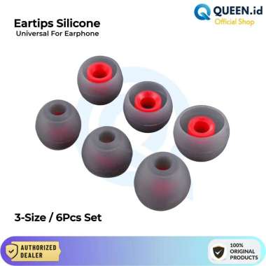 QUEEN - Eartips Earbuds Silicone Tip Karet Headset Cadangan Universal Earphone iN-Ear BLACK