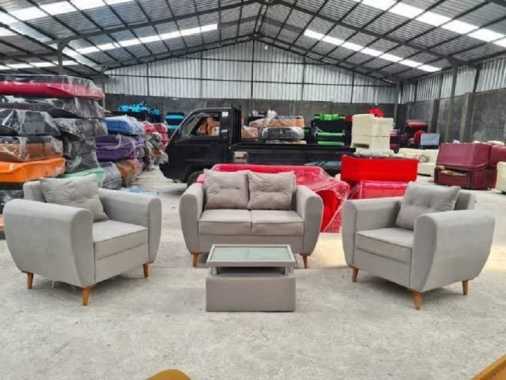 Sofa Retro 211 + Meja kain Bludru pink