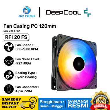 DEEPCOOL RF 120FS RF120FS 120MM 12CM FIXED RGB LED FAN KIPAS CASING PC 1 PCS ORIGINAL