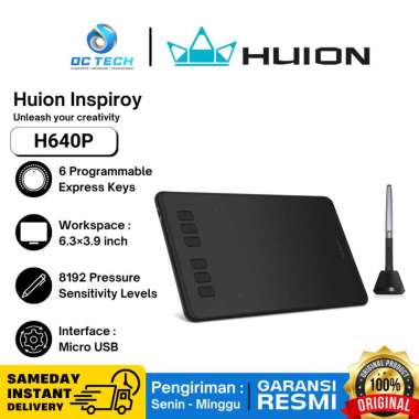 Huion H640P Drawing Pad Huion H 640 P Drawing Tablet Pen Tab Digital Drawing Design Original Garansi