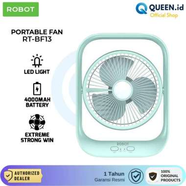 ROBOT RT-BF13 Portable Fan Kipas Angin 4000mAh LED light Desk Fan 360