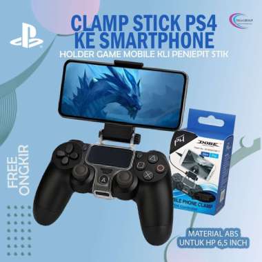 Clamp Stick PS4 ke Smartphone Penjepit Stik PS 4 Holder Game Klip Plus Free ong