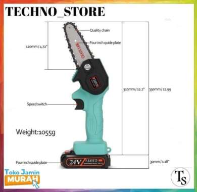 Gergaji kayu mesin gergaji chain saw gergaji portable gergaji listrik Baterai Only