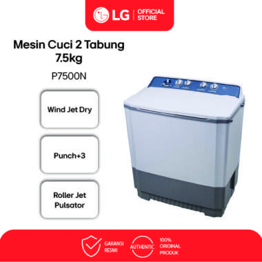 LG Mesin Cuci 2 Tabung [7.5Kg] P7500N