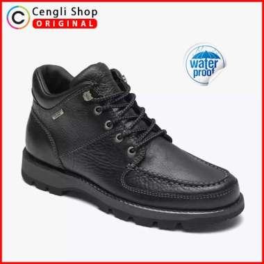 ROCKPORT SEPATU BOOT KASUAL PRIA ORIGINAL BOOTS CASUAL KULIT ASLI ORI CHUKKA WATERPROOF HITAM BLACK