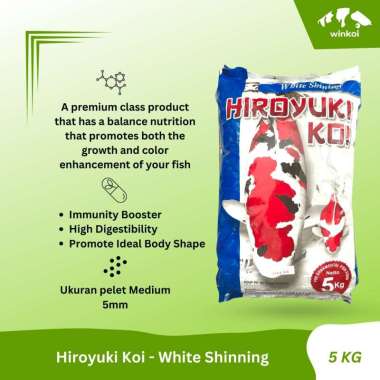 Pakan Pelet Ikan KOI HIROYUKI White Shining 5Kg Meningkatkan Shiroji warna Putih Koi