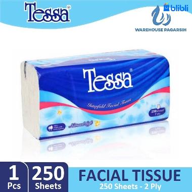 Tessa Natural Soft Facial Tissue [250 Sheets - 2 Ply] Putih