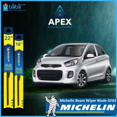 MICHELIN FRAMELESS WIPER GF63 FOR KIA PICANTO 2012 - 2015 Black