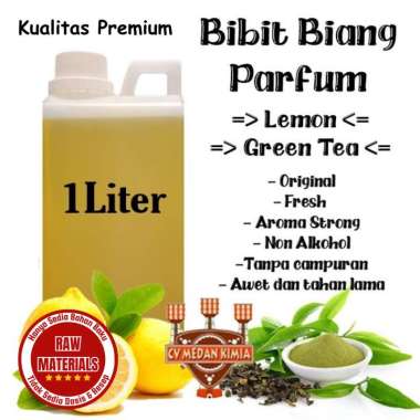 Bibit Biang Parfum Aroma Lemon 1 Liter Minyak Wangi Green Tea Biang Parfum Teh Hijau Parfume Lemon S