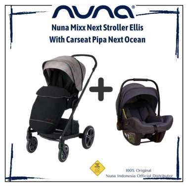 Nuna Mixx Next Stroller Include Carseat / Kereta Dorong Bayi / Kursi Mobil Bayi Stroller Ellis + Pip