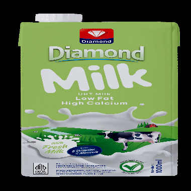 Promo Harga Diamond Milk UHT Low Fat High Calcium 1000 ml - Blibli