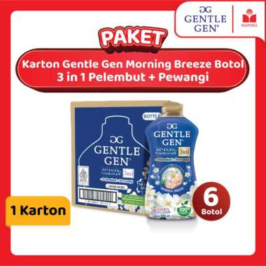 1 Karton Gentle Gen Morning Breeze Botol 3in1 Pelembut + Pewangi