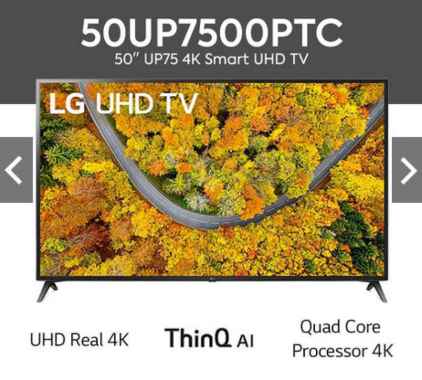 LG UQ7500 50 Inch UHD TV - 50UQ7500PSF