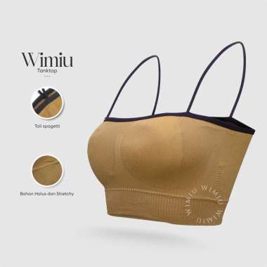 Wimiu Sport Bra Busa Tali Croptop BH Sport Wanita Tali Spaghetti Sport Bra 100102 Pink