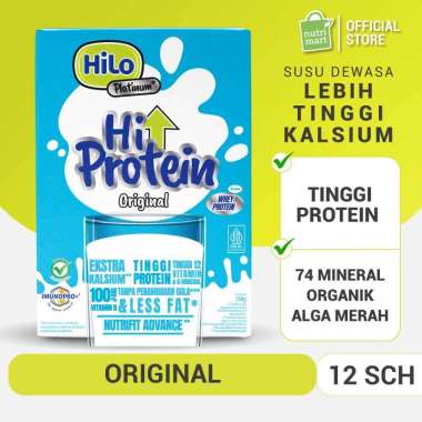 HiLo Platinum Original 360g (12 Sachet) - Susu Tinggi Kalsium Lebih Rendah Lemak