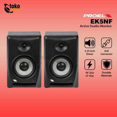 PROEL EK5NF - EIKON 5 NF - 5 INCH NEAR FIELD STUDIO MONITOR SEPASANG + STAND SPEAKER