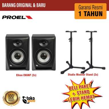 PROEL EK6NF - EIKON 6 NF - 6 INCH NEAR FIELD STUDIO MONITOR ORIGINAL SEPASANG + STAND SPEAKER