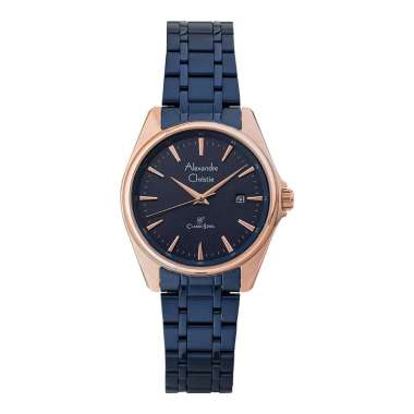 Jam Tangan Wanita Alexandre Christie Classic Steel AC 8661 LD BURBU Ladies Blue Dial Blue Stainless