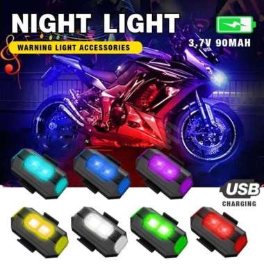 Lampu LED Kedip Depan Belakang Sepeda Motor 7 Warna Warni Multi Mode Waterproof Anti Tahan Air Bisa 